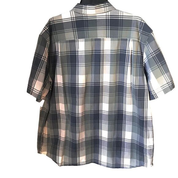 Carhartt Short Sleeve Relaxed Fit Buttondown, 2xl. Blue plaid - Picture 9 of 12